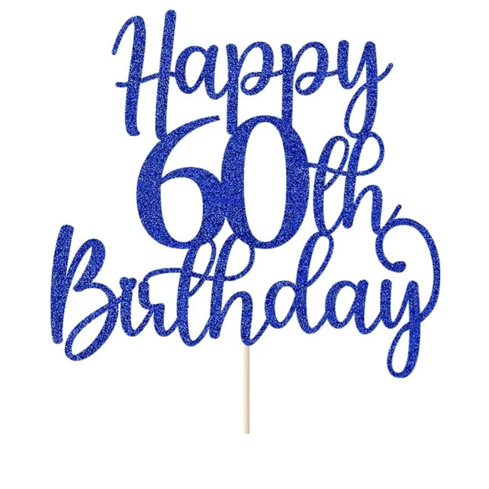 Unisex Unbranded Cake Topper 60th‎ Birthday Blue
